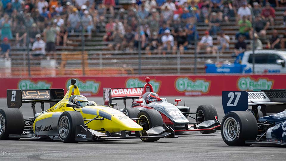 Indy Lights Cars on track at the Grand Prix of Portland