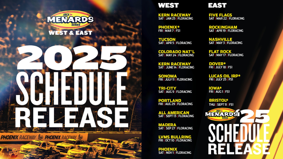 2025 ARCA Menards Series East and West Schedules Announced