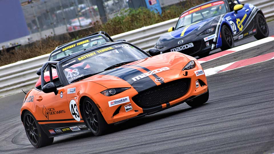 MX-5 Cups cars on track at the Grand Prix of Portland