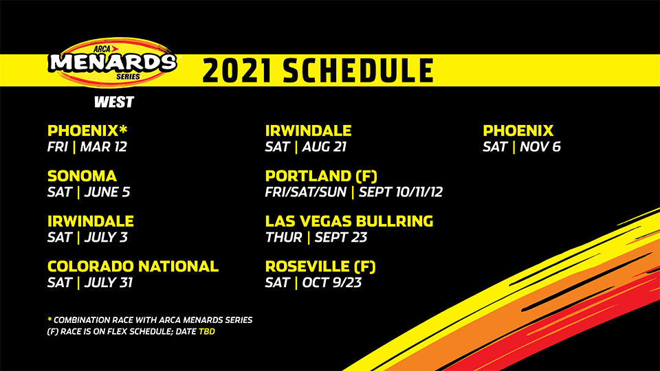 2021 ARCA West Schedule